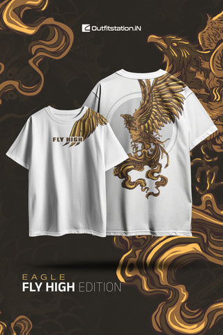 EAGLE FLY HIGH EDITION - OVERSIZED T SHIRT PUFF PRINT